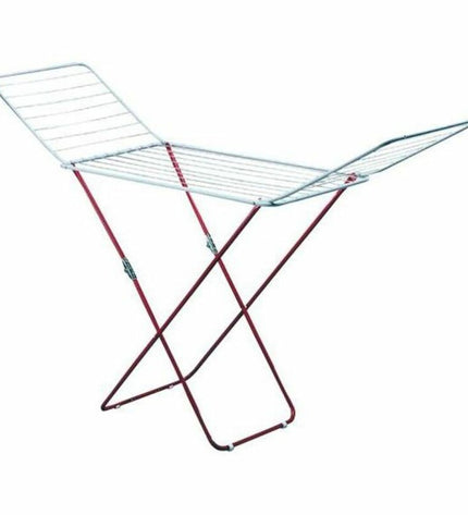 Green Garhe clothesline with winged design for household laundry and organization, mounted on a wall