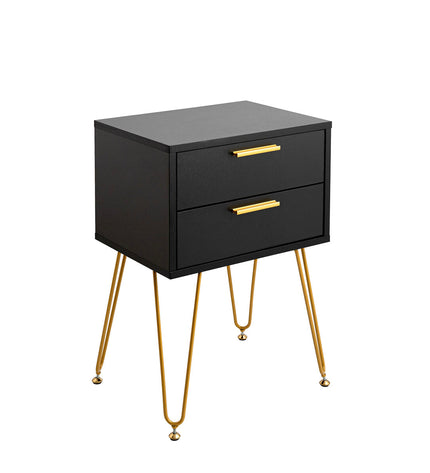 Vinthera Nachtkastje Moa in zwart plastic, 40x30x60 cm, modern bedside table with clean lines and compact design