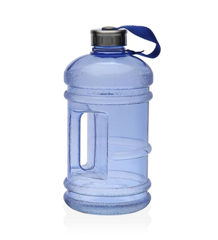Versa Fles in blauw, 2L silicone and polyethylene camping water bottle with 13x26x13 cm size, suitable for outdoor activities.