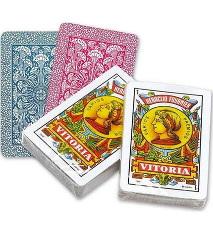 Set of 40 Spanish playing cards by Fournier, featuring traditional design on paper for card games and entertainment