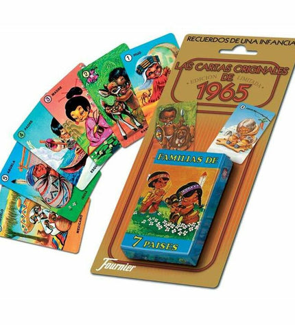 Fournier F21966 card game set with colorful playing cards and game accessories on a white background.