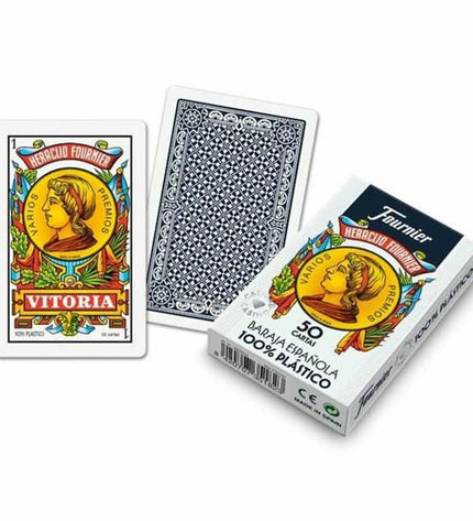Fournier Spaanse speelkaarten, set of 50, featuring colorful traditional designs, perfect for card games and entertainment.