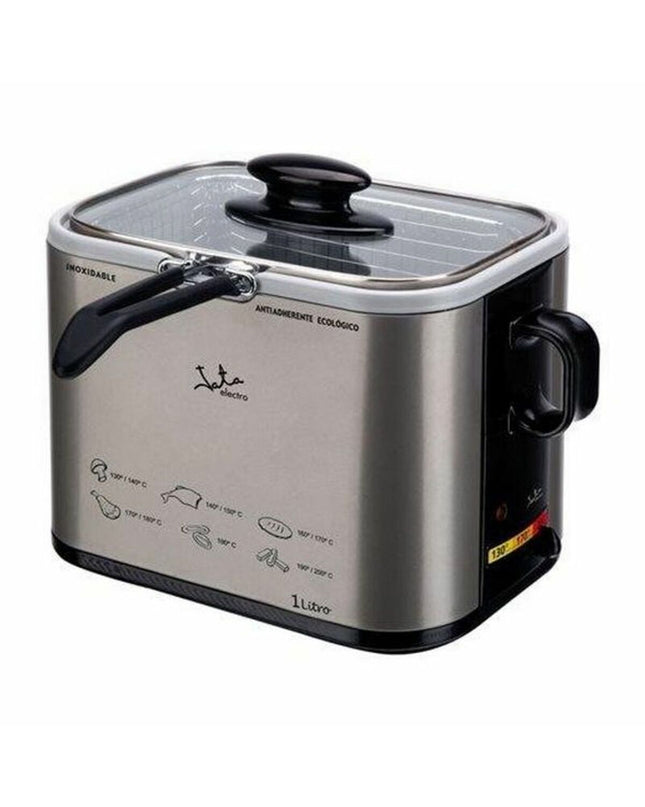 JATA small electric deep fryer with 1-liter capacity and 1000W power, compact kitchen appliance for frying.