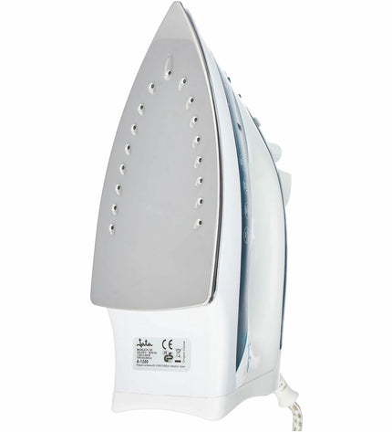 JATA PL120 2200W steam iron for household use, with water tank and ergonomic handle, ideal for efficient clothes ironing.