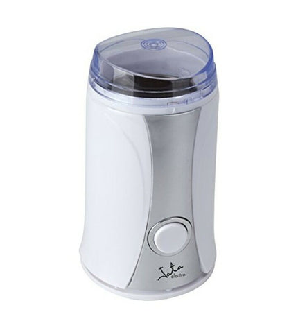 JATA ML132 coffee grinder in white with 160W motor, compact kitchen appliance for fresh coffee and tea grinding.