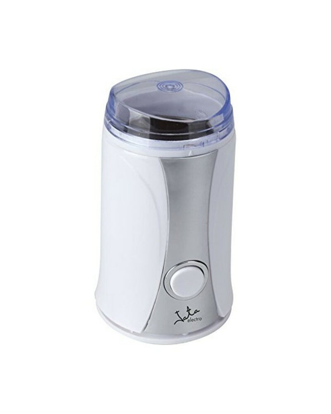 JATA ML132 coffee grinder in white with 160W motor, compact kitchen appliance for fresh coffee and tea grinding.