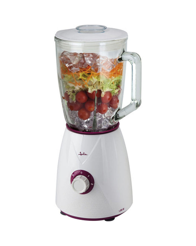 JATA BT265 Wit 1300W mini mixer with 1.5L capacity, compact kitchen appliance for blending and mixing in the home kitchen.