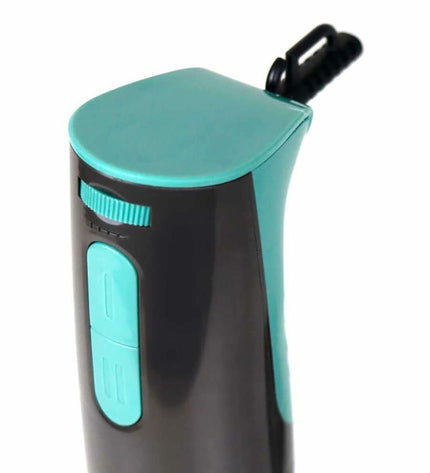 JATA JEBT1790 blue and black hand blender with 800W power, small kitchen appliance for blending and mixing.