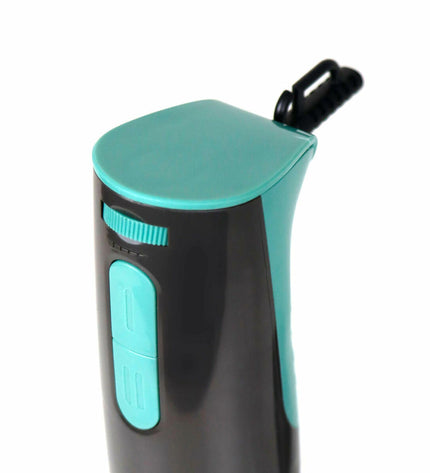 JATA JEBT1790 blue and black hand blender with 800W motor, small kitchen appliance for blending and mixing.