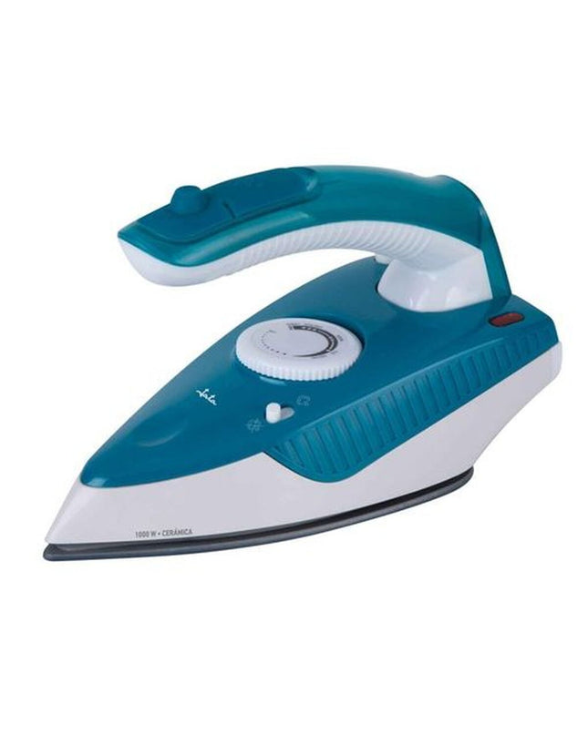 JATA JEPL2810 1000W steam iron, household appliance for ironing clothes with a sleek design and ergonomic handle.