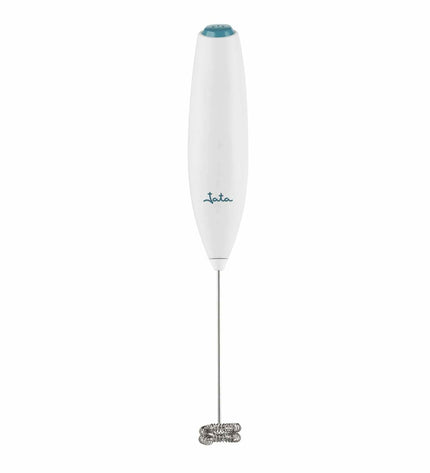 Blue and white JATA Mini-Opklopper en Schuimer, small electric kitchen appliance for household use.