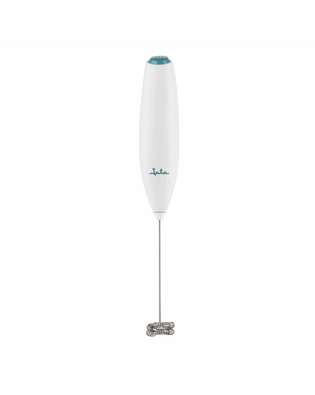 Blue and white JATA Mini-Opklopper en Schuimer, small electric kitchen appliance for household use.