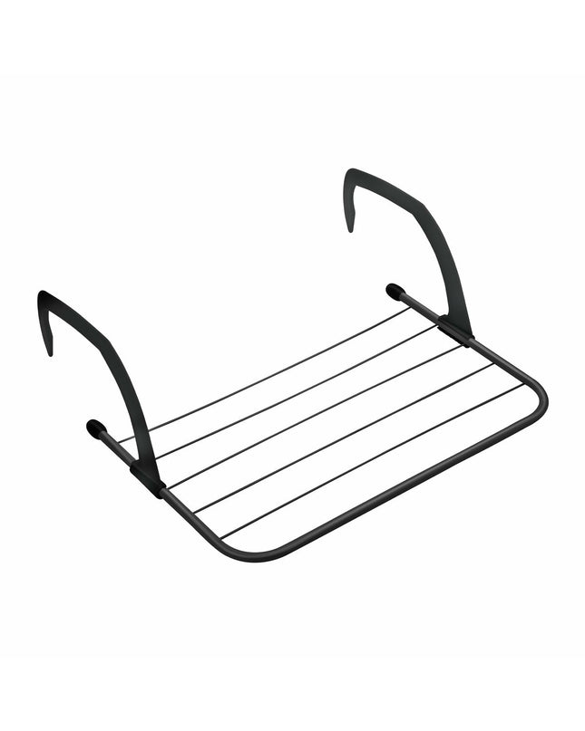 JATA Waslijn for household laundry, white fabric with metal hooks for hanging clothes or towels in home storage and organization.