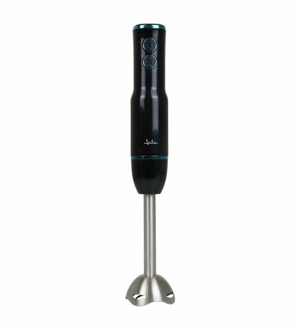 JATA Handblender JEBT1906 in black with 500W power, showcasing the compact design and blending attachment for kitchen use.
