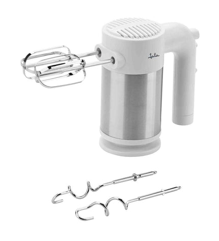 JATA JEMA1240 white stainless steel blender and dough mixer with 400W motor, compact small kitchen appliance for home cooking.
