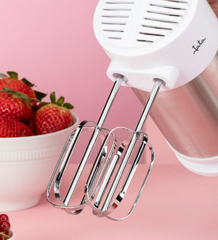 JATA JEMA1240 white stainless steel blender and dough mixer with 400W power, compact kitchen appliance for cooking and baking.