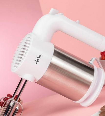 JATA JEMA1240 white and stainless steel blender and dough mixer with 400W motor, compact kitchen appliance for home use