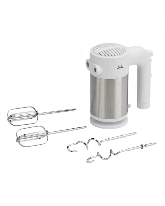 JATA JEMA1240 white stainless steel blender and dough mixer with 400W motor for home cooking and baking.