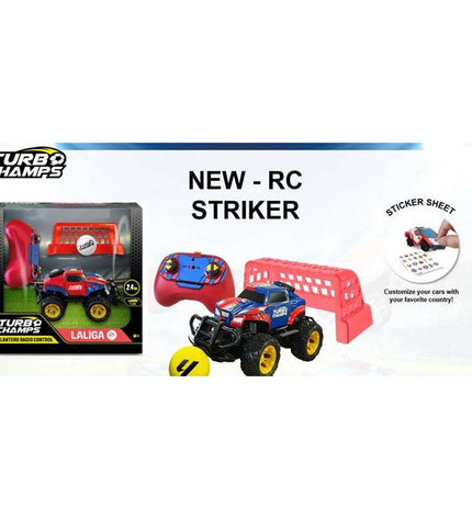 IMC Toys La Liga remote control police car toy for kids, featuring colorful police vehicle with La Liga branding.