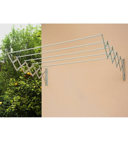 Aluminium extendable clothes drying rack measuring 120 x 70 x 23 cm, ideal for home laundry and organization by BigBuy Home.