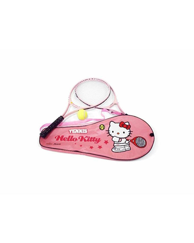 Two Hello Kitty pink tennis rackets for kids, lightweight sport and outdoor tennis equipment with Hello Kitty branding.