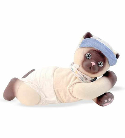 Soft plush toy of a 35 cm Anireal dog from Berjuan, featuring realistic fur and expressive eyes, perfect for cuddling.