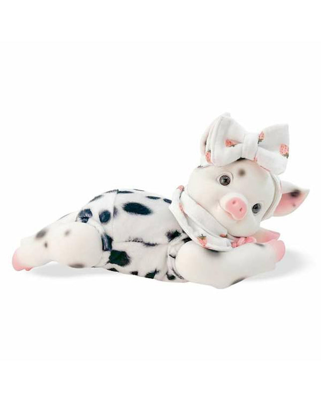 Soft Berjuan Anireal pig plush toy, 35 cm, with pink and white fur, cute face, and floppy ears, perfect for cuddling.