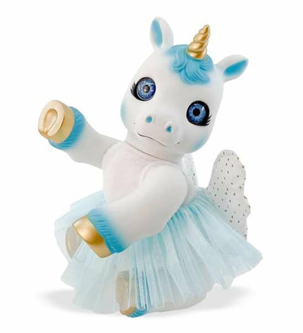 Berjuan Anireal blue unicorn plush toy, 35 cm, soft stuffed animal for children, detailed with a friendly face and colorful mane.