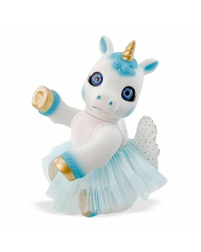 Berjuan Anireal blue unicorn plush toy, 35 cm, soft stuffed animal for children, detailed with a friendly face and colorful mane.