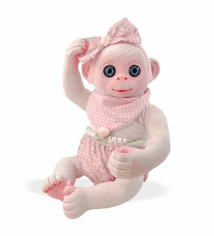 Soft plush monkey toy from Berjuan, 35 cm tall, with detailed facial features and brown fur, perfect for cuddling and play.