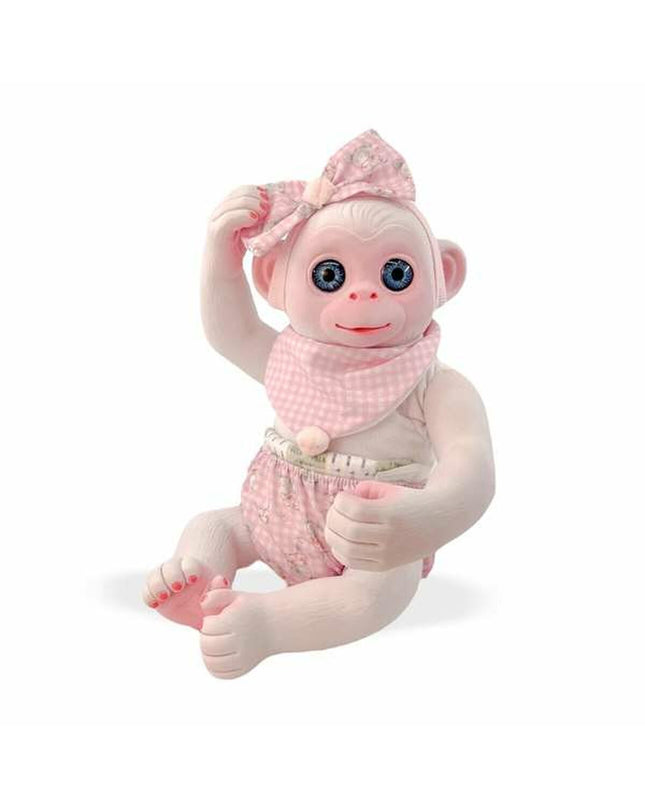 Soft plush monkey toy from Berjuan, 35 cm tall, with detailed facial features and brown fur, perfect for cuddling and play.