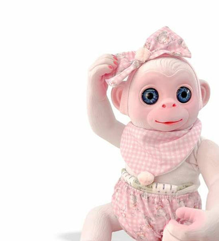 Soft plush monkey toy from Berjuan, 35 cm tall, with detailed features, designed for cuddling and play.