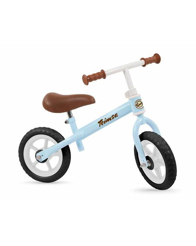 Blue Toimsa 10-inch pedal-free balance bike for toddlers, suitable for outdoor riding and beginner cyclists.