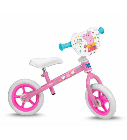 Pink Peppa Pig 10-inch kids' bicycle for ages 2+, suitable for outdoor biking and fun riding experiences.