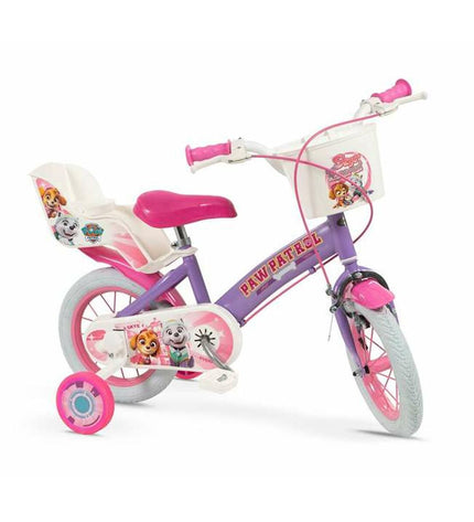 Kids' 12-inch Paw Patrol children's bike, sporty outdoor bicycle with colorful Paw Patrol design and training wheels.