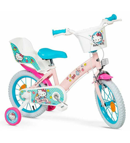 Hello Kitty 14-inch kids' sporty bicycle for outdoor riding, featuring colorful Hello Kitty design and sturdy frame.