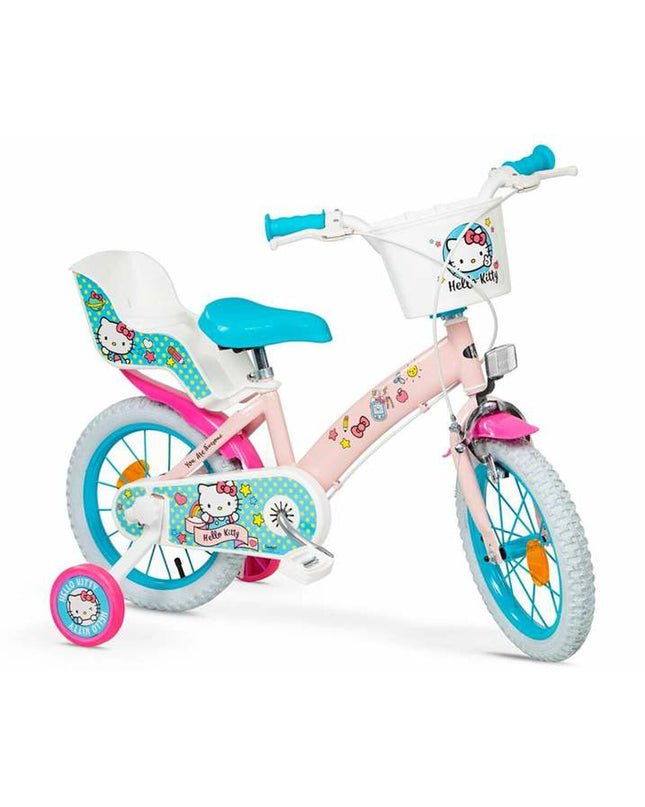 Hello Kitty 14-inch kids' sporty bicycle for outdoor riding, featuring colorful Hello Kitty design and sturdy frame.