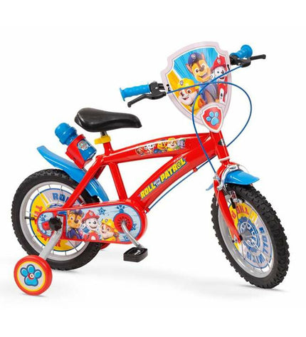 Kids' 14-inch Paw Patrol bicycle, outdoor sport bike with colorful design, suitable for children learning to ride.