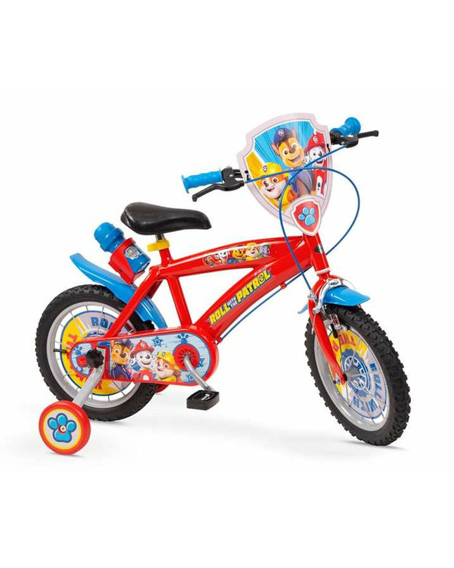 Kids' 14-inch Paw Patrol bicycle, outdoor sport bike with colorful design, suitable for children learning to ride.