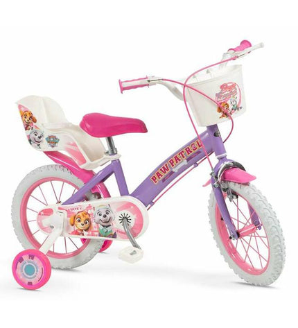 Children's 14-inch sport and outdoor bike featuring The Paw Patrol design, with colorful frame and training wheels for kids.