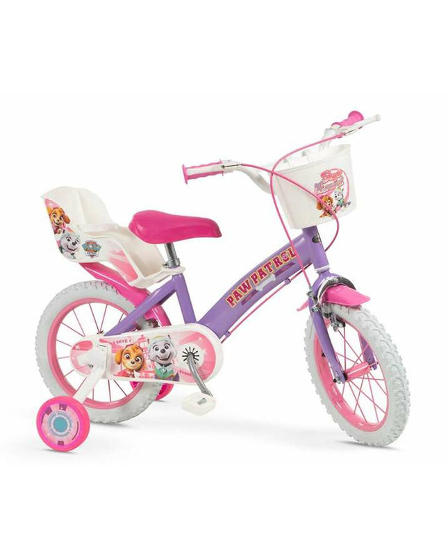 Children's 14-inch sport and outdoor bike featuring The Paw Patrol design, with colorful frame and training wheels for kids.