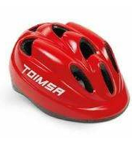 Red Toimsa Kinder bike helmet for children, with adjustable straps and ventilation, designed for cycling and outdoor activities.