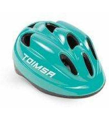 Green Toimsa Kinder bicycle helmet with adjustable straps and ventilation for kids aged 52-56 cm, suitable for sport and outdoor cycling.