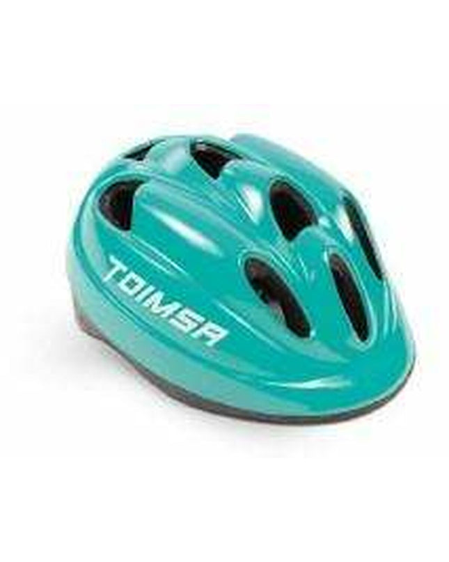 Green Toimsa Kinder bicycle helmet with adjustable straps and ventilation for kids aged 52-56 cm, suitable for sport and outdoor cycling.
