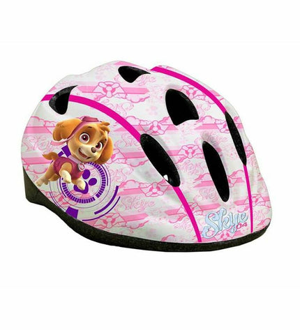 Kids' Paw Patrol bike helmet in blue with character graphics, designed for outdoor cycling and sports safety.