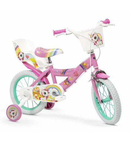 Toimsa 14-inch unicorn kids' bike, sport and outdoor bicycle with colorful design, suitable for young children.