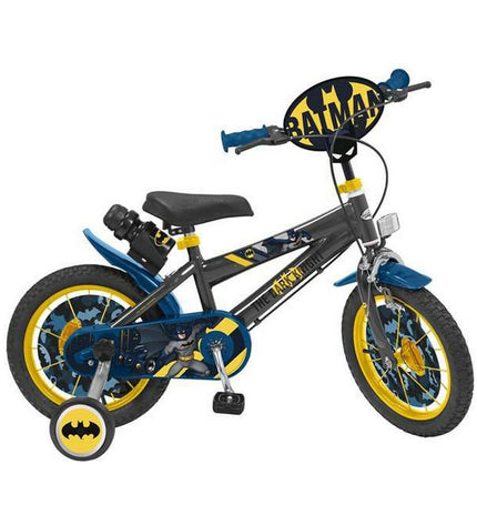 Batman 14-inch kids' bike for sport and outdoor riding, featuring a sturdy frame and colorful Batman-themed design.
