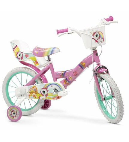 Toimsa 16-inch unicorn children's bike, sport and outdoor, lightweight design with colorful unicorn graphics on the frame.