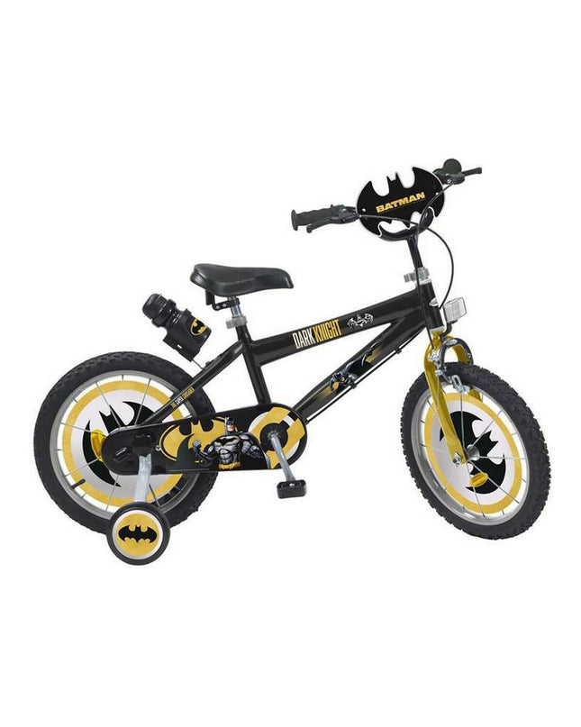 Batman 16-inch children's bike for sport and outdoor riding, featuring a Batman-themed design with training wheels.