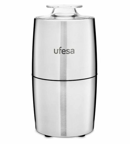 UFESA MC0470 electric coffee grinder with 200W power, stainless steel body, ideal for home brewing and kitchen use.